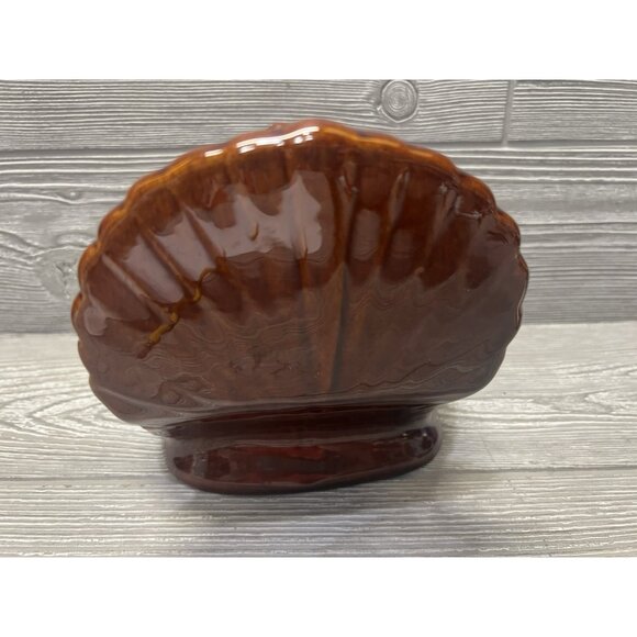 Haeger Thanksgiving Turkey Dark Brown Planter Vase Ceramic Autumn Centerpiece - Picture 5 of 9